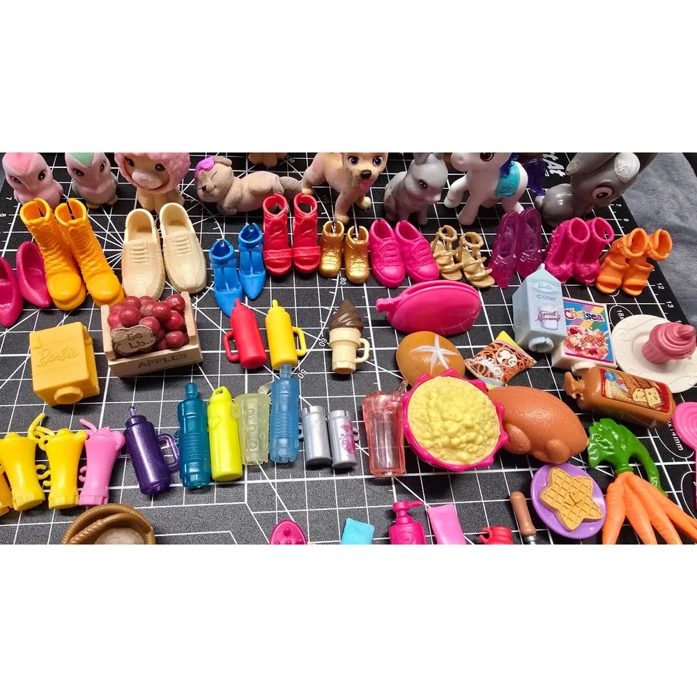 Barbie Chelsea Doll Accessory Lot Horses Pets Shoes Food Bags 100+ Pieces